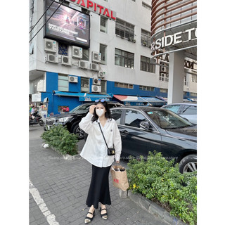 Sơ mi thêu cổ V [HÌNH THẬT MẪU SHOP CHỤP]