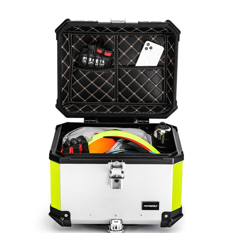 Thùng nhôm xe máy - Thùng nhôm MOTOWOLF gắn hông xe máy chính hãng 35-45-50L Đựng Đồ gắn mọi loại baga