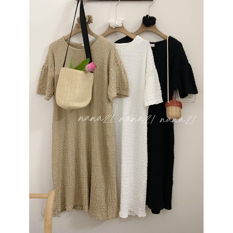 Váy thun trơn xếp nhăn Nana21 Nanastore21