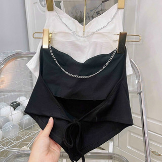 Áo croptop dây xích có mút ngực