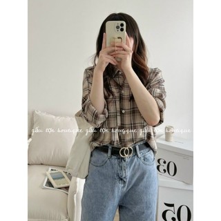 áo sơ mi kẻ caro chất thô dạ hàn quốc
