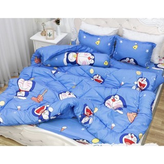 [GIÁ HỦY DIỆT] Bộ Chăn Phao 5 Món Ga Gối Poly loại 1 Chăn Bông Như Hình [Loại Bông Dày]