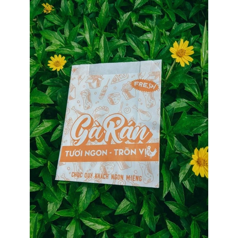 100 TÚI GÀ RÁN, KHOAI TÂY CHIÊN size 21, túi giấy