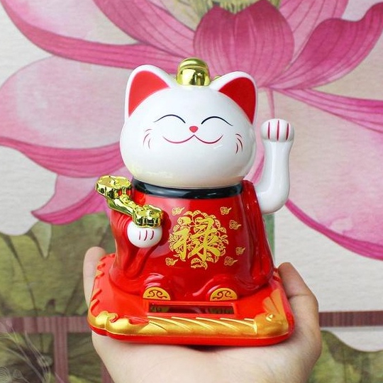 Mèo Thần Tài Mèo May Mắn MaNeKi NeKo Sử Dụng Năng Lượng Mặt Trời