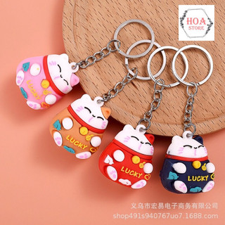 Móc khoá/ quà tặng/ móc treo balô túi xách, móc khoá treo xe máy hình mèo ú mang tài lộc đến mọi nhà