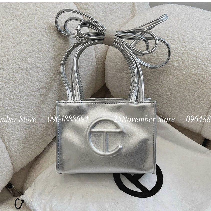 Túi xách T.e-l Fa-r màu Bạc size 19cm