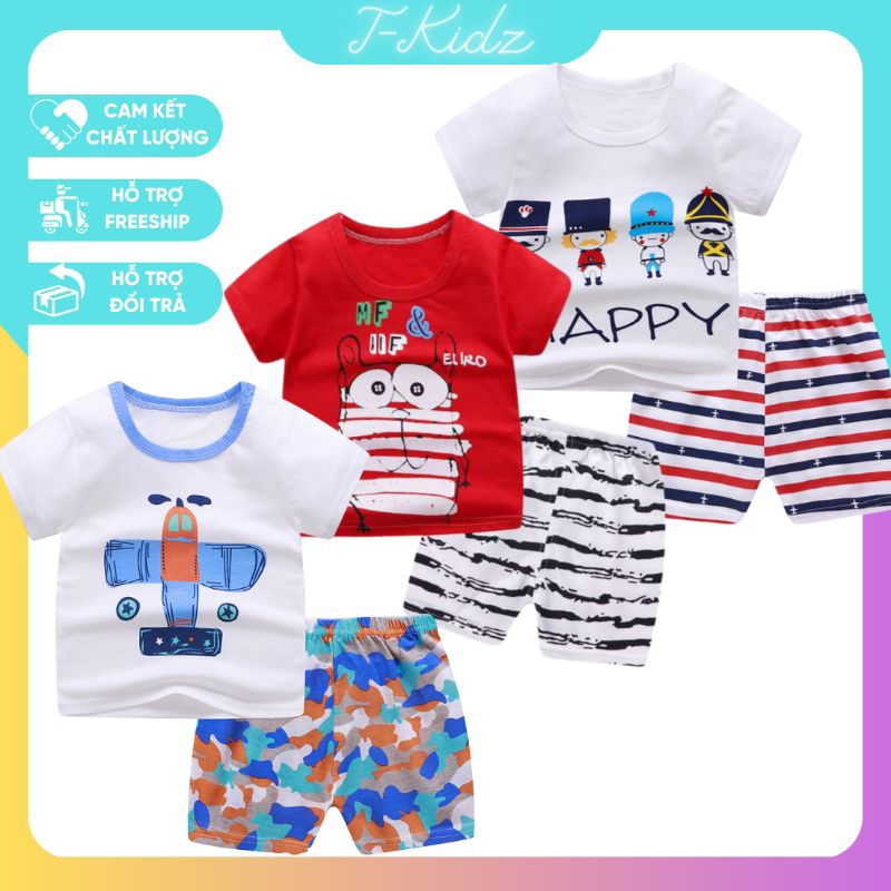 Bộ quần áo cho bé chất cotton đồ bộ mùa hè cho bé từ 10-25kg