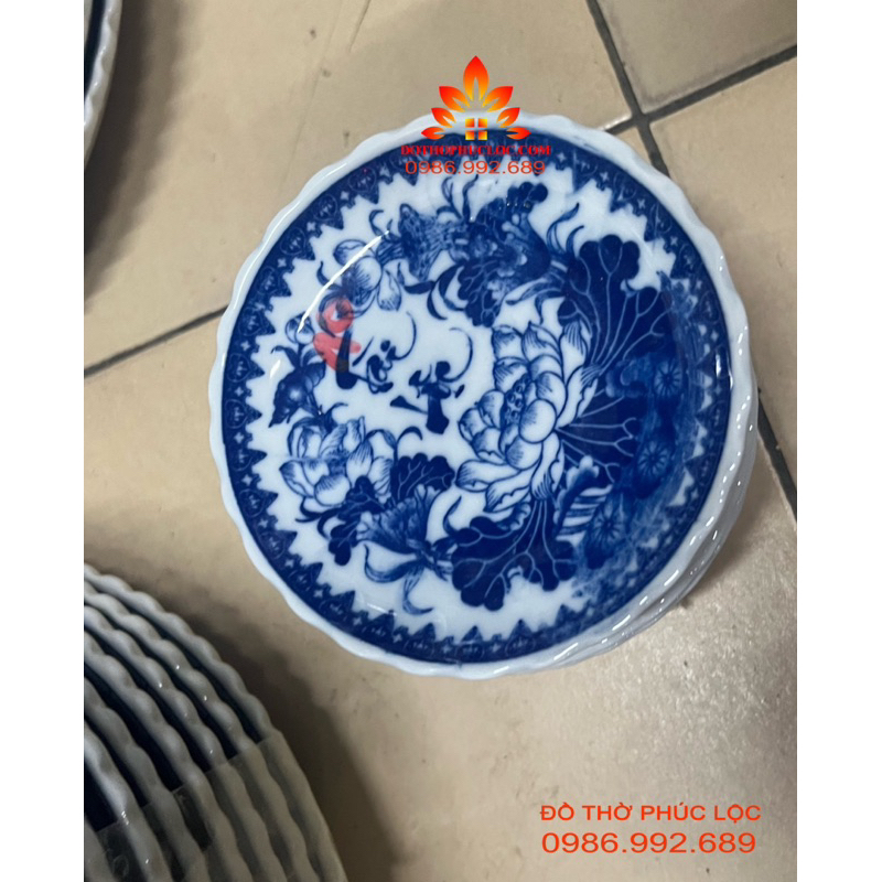 Đĩa thờ men lam 18-20-22-24