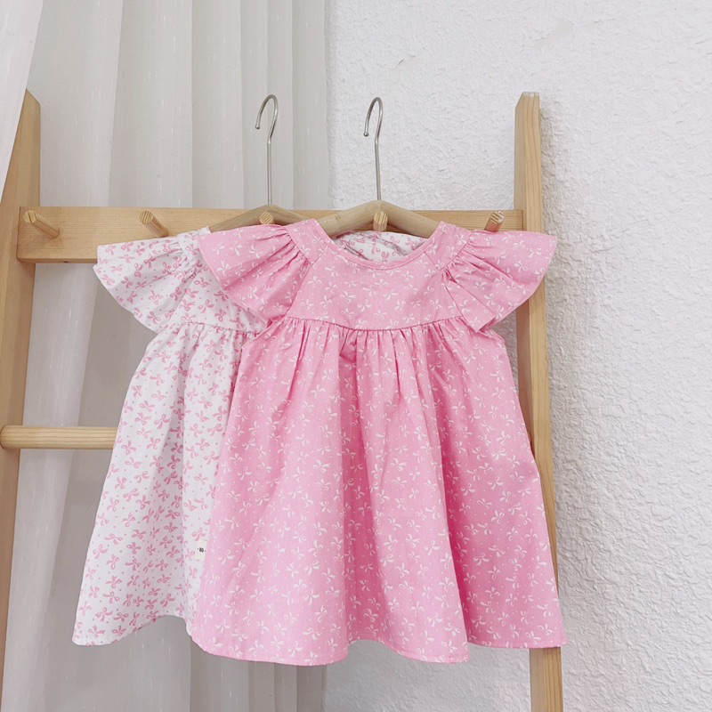 Váy hoa cánh tiên chữ A bé gái