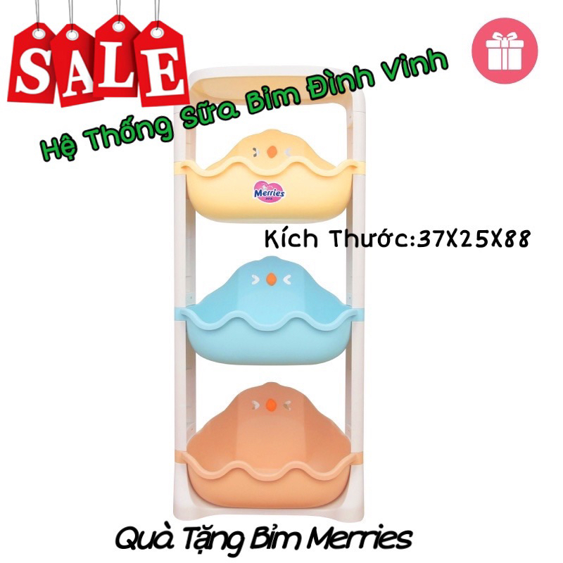Kệ quà tặng Merries 3 tầng ( sale rẻ)