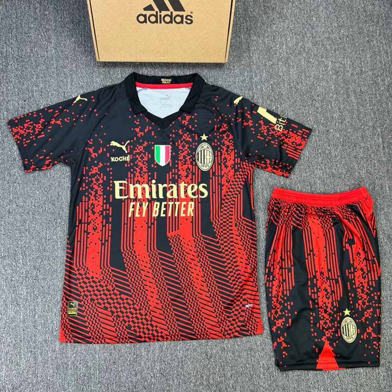 Áo Bóng Đá Hót 203/24-Mẫu AC, miLan , Chất Vải Mè Thái ( Áo Bóng Đá Đẹp )