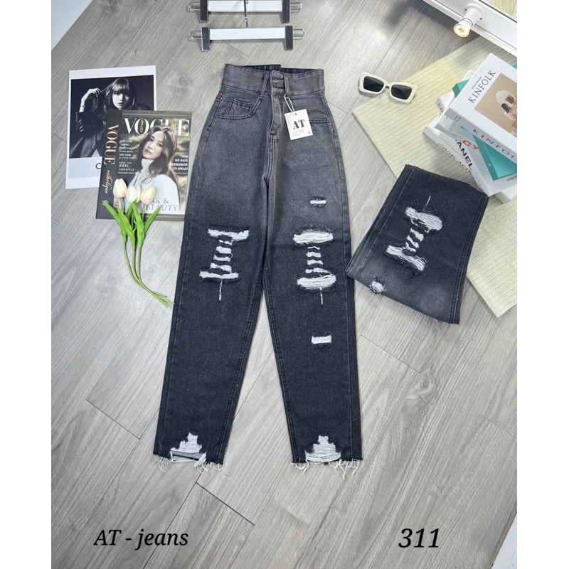 🔥Quần Baggy Jeans Lưng Cao Rách Cá Tính Hot | BigBuy360 - bigbuy360.vn