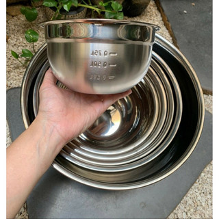 Thố inox đánh trứng, trộn bột có vạch lường