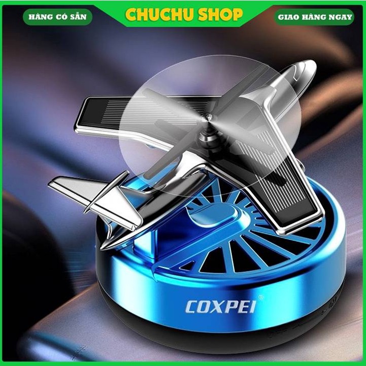 HÀNG HOT MỚI VỀ - Nước hoa xe hơi CoxPei hình máy bay hiện đại xoay bằng năng lượng mặt trời