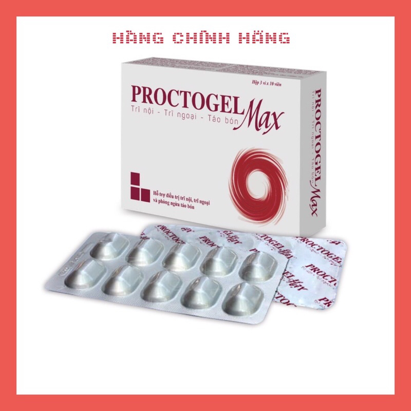 Proctogel Max- viên uống hỗ trợ trĩ nội, trĩ ngoại,chảy máu…hộp 20 viên