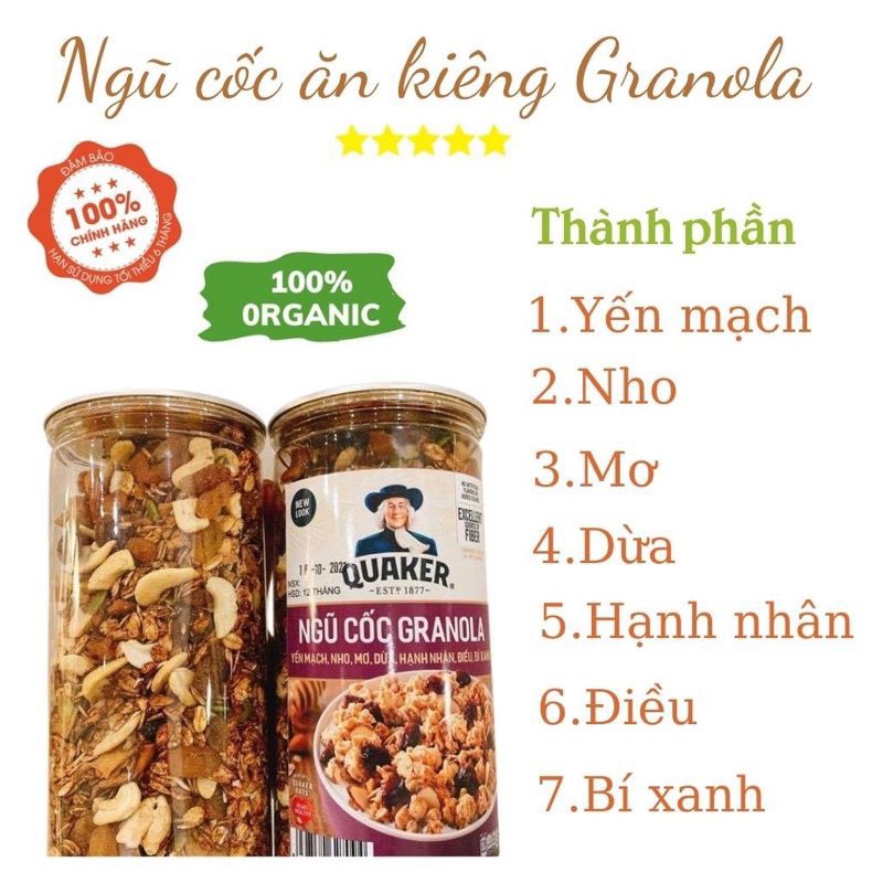 𝑵𝑮𝑼̃ 𝑪𝑶̂́𝑪 𝑮𝑹𝑨𝑵𝑶𝑳𝑨 - ĂN KIÊNG VÀ GIẢM CÂN HIỆU QUẢ 500g