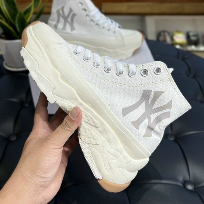 Giày thể thao sneaker MLB Chunky High Trắng Cổ Cao Vô Cùng Tôn Dáng Đế cao 5cm