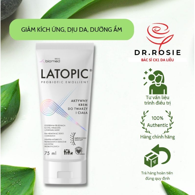 LATOPIC kem bôi dịu da tức thời, giảm ngứa Face và Body hết khô da dưỡng ẩm 75ml - BS.HOA