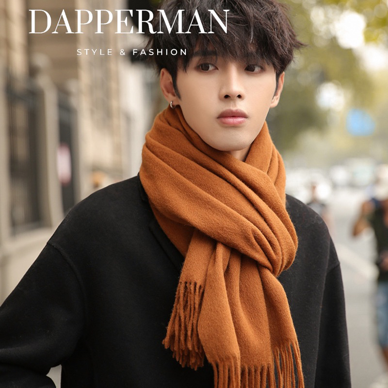 Khăn len Cashmere giữ ấm unisex màu trơn cực mịn, khăn quàng cổ ấm áp đi Đà Lạt, Sapa