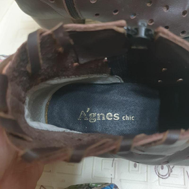 Giày bốt nữ thương hiệu Agnes hàng si Nhật