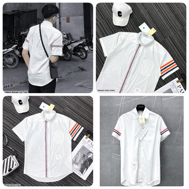Áo Sơ Mi Nam Thom Browne Cộc Tay - Áo Sơ Mi Cộc Tay Thom Nam Nữ