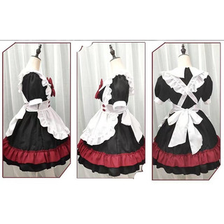Set maid đỏ cute kèm phụ kiện
