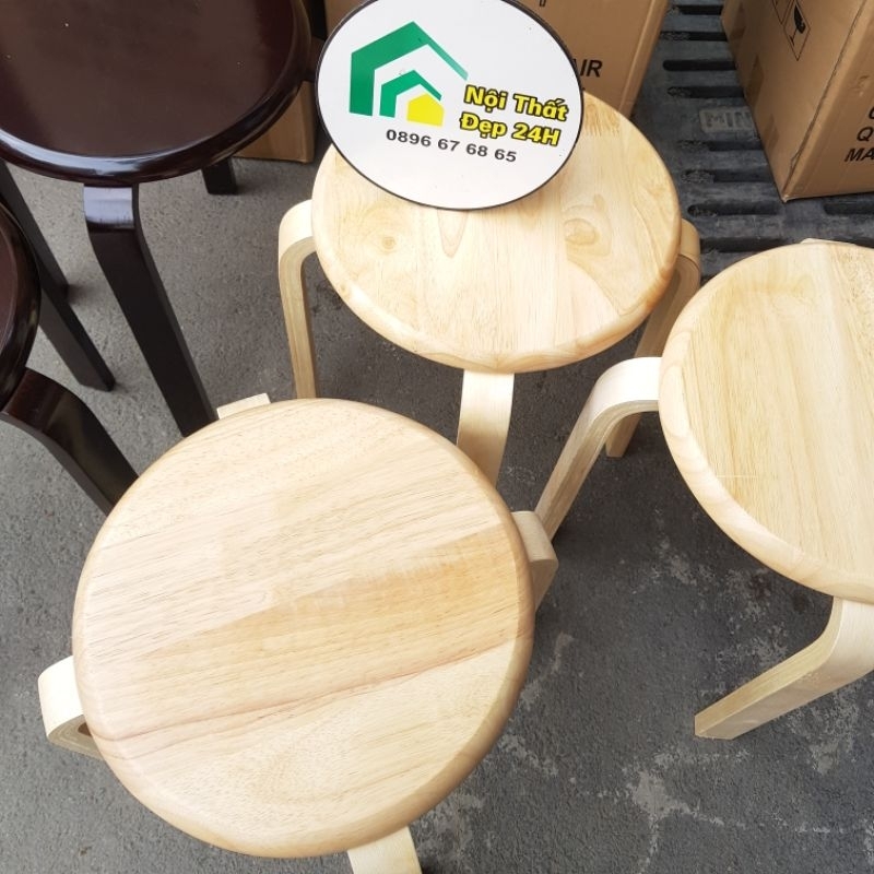 Combo 4 ghế - 6 ghế đôn gỗ tự nhiên