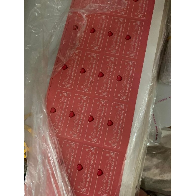 Tem dán hoa sáp, hoa tươi, quà tặng mỹ phẩm, đủ màu cán bóng chống nước, cắt dập sẵn