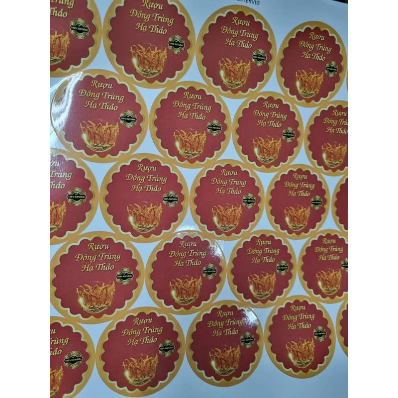 COMBO 10 TEM GIẤY TRÒN 6.5CM DÁN CHAI THỦY TINH XO