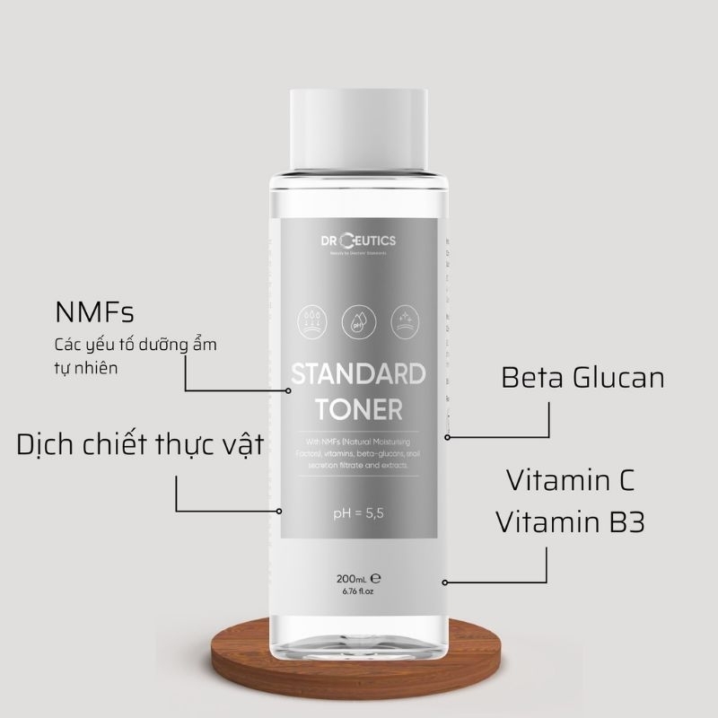 Nước hoa hồng DrCeutics Basic toner và Standard toner 200ml cấp ẩm nhẹ nhàng cho da