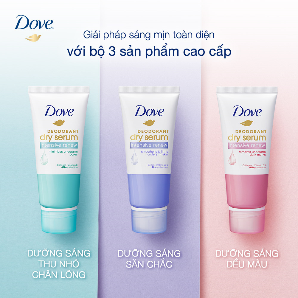 Combo 2 Kem Khử Mùi Dove Tinh Chất Serum Sáng Mịn 40ml/Tuýp (Vitamin E/ Vitamin B3)