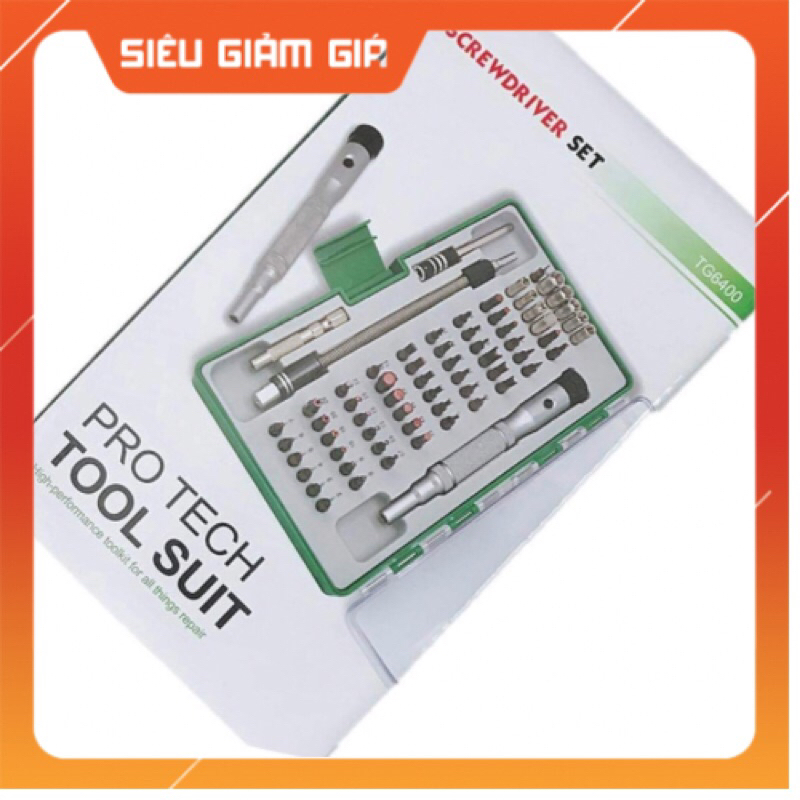 Bộ tô vít đa năng 64 trong 1 TG6400 hợp kim S2 sửa chữa điện thoại laptop máy tính bảng mạch điện tử đồng hồ đồ gia dụng
