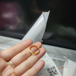Nhẫn tròn trơn bạc xi vàng