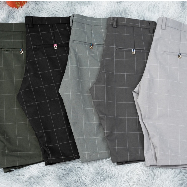 Quần short ,quần short tây âu sọc caro cao cấp vải cotton 2 chìu co dãn nhẹ vận động thoải mái vải không nhăn không xù