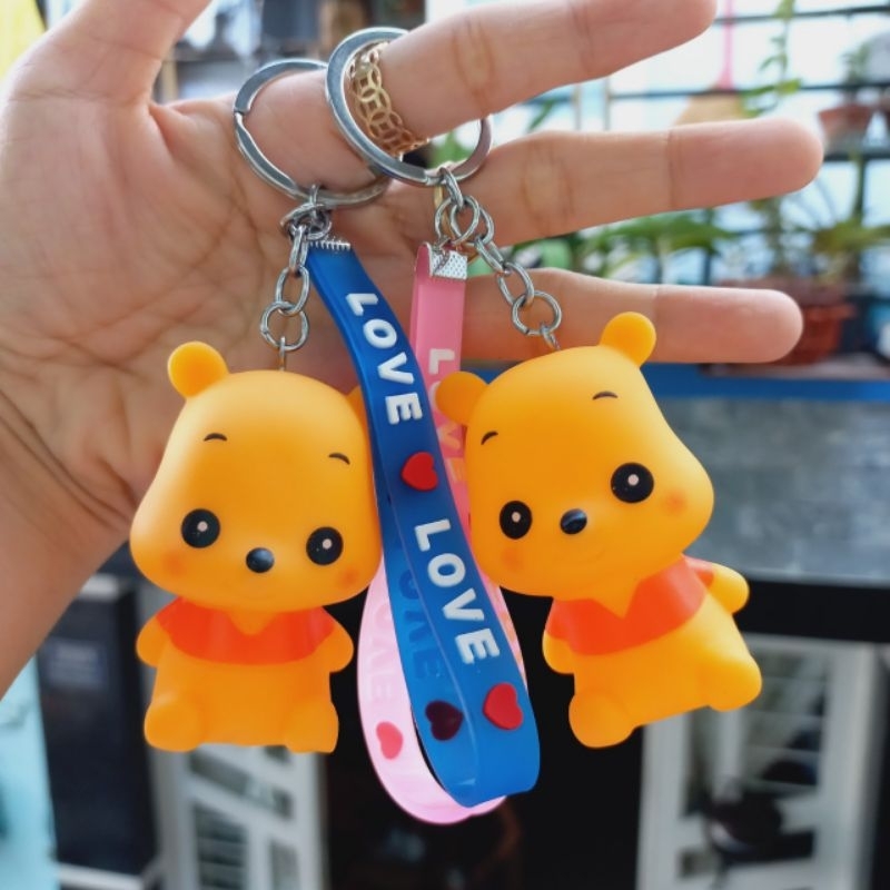 Móc khóa gấu nâu/gấu vàng/dorêmon có kèn