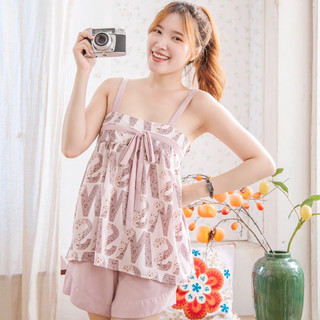 Bộ mặc nhà nữ hai dây Solla Home chất lụa cao cấp