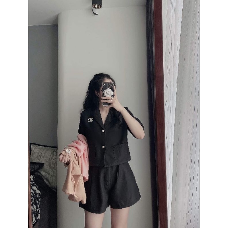 SET BỘ NỮ ÁO VEST KÈM TAG ĐÁ