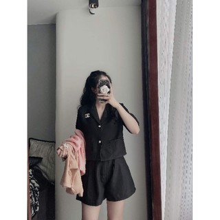 Set bộ nữ áo vest kèm tag đá