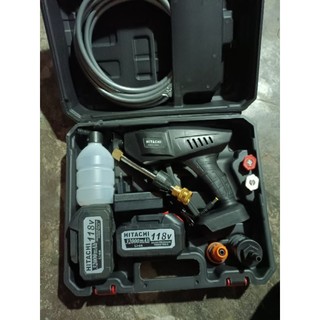 Máy rửa xe dùng pin hitachi 118v - máy rửa máy lạnh gia đình