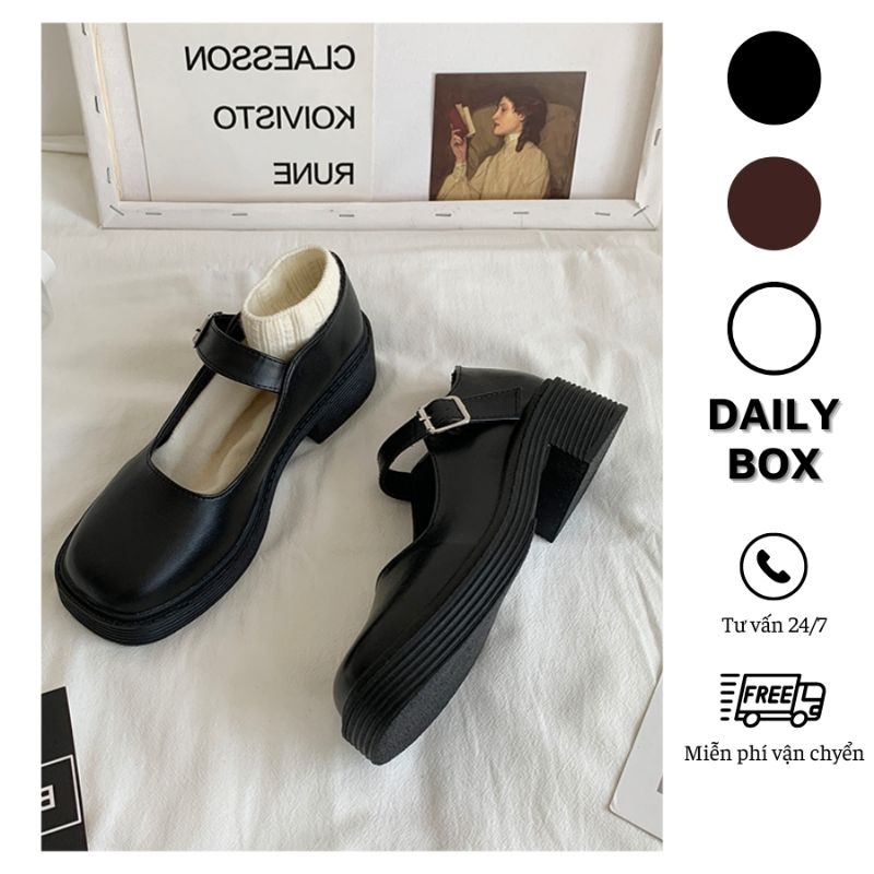 Giày Nữ Mary Jane / lolita cao gót mũi tròn đế dày phong cách thời trang pháp