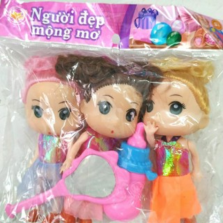 Đồ Chơi Cho Bé Gái Set 3 búp bê chibi cute