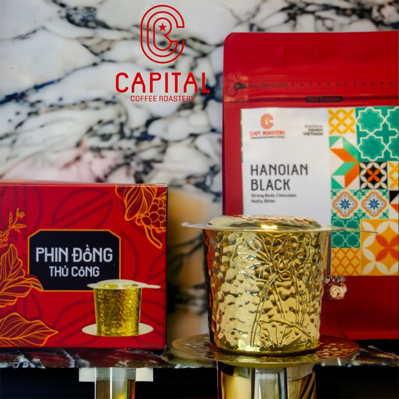 Phin Pha Cà Phê Đồng Thủ Công Hoạ Tiết Hoa Sen