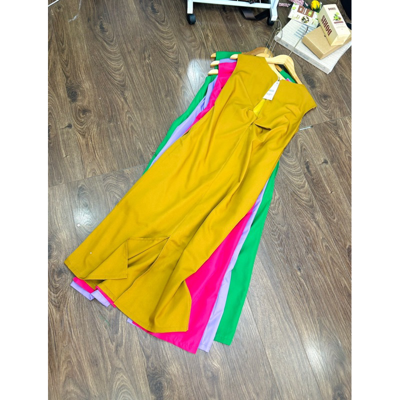 Đầm midi zara xoắn lưng cực xinh bảng màu siêu đẹp