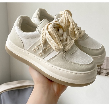 Giày Thể Thao Nữ Đế Cao Siêu Nhẹ Màu Kem Xanh Hot Trend Mới Nhất giayBOM GB Classics B2530