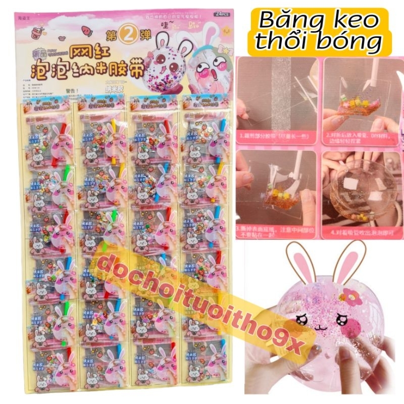 Bìa 24 bộ băng keo thổi bong bóng có kèm phụ kiện