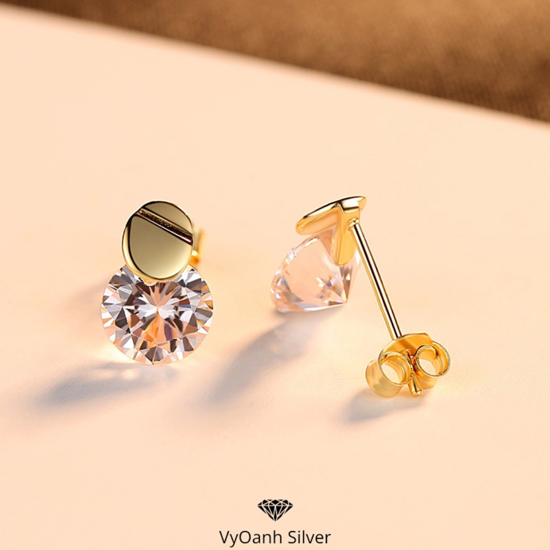 Khuyên tai bạc nữ VyOanh Silver, Bông tai bạc nữ thiết kế thanh lịch SE0287