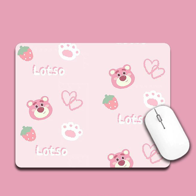 Miếng lót chuột / Bàn di chuột chống trượt hình Gấu Dâu Losto siêu hot - LC Rockcow