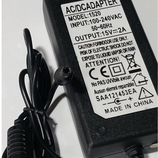 Bộ nguồn adapter dc 15v - 2a / đầu cắm 5.5mm x 2.1 ~ 2.5mm)