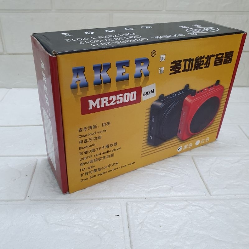 Trợ Giảng Không Dây Aker 2500 kèm 1 Mic Không Dây Và 1 Mic Có Dây