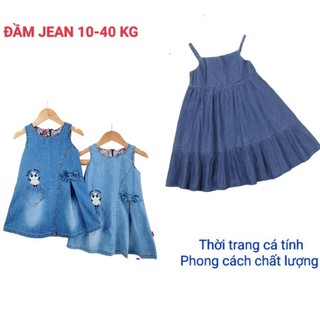 ĐẦM VÁY JEAN BÉ GÁI  10 đến 40 kg HAIVANCO ĐẸP MỀM MẠI VÀ THOÁNG MÁT THỜI TRANG ĐI HỌC ĐI CHƠI ĐỀU ĐẸP CHUẨN XUẤT KHẨU